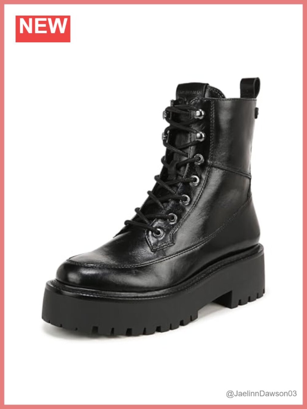 Sam Edelman Elliot Women's Leather Ankle Hiking Boots Lace Up Lug Sole 2" Heel